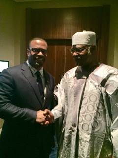 Minister of Foreign Affairs the Hon. Mark Brantley with Prime Minister of Cameroon Mr. Ebua Philémon Yunji Yang